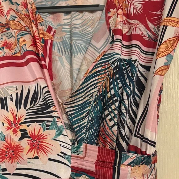 Zara Multicolor Tropical Print Midi Dress - Picture 3 of 5